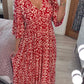 🔥What should I wear tomorrow? 👗New Floral Print V Neck-Long Dress