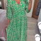 🔥What should I wear tomorrow? 👗New Floral Print V Neck-Long Dress