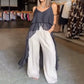 What should I wear tomorrow? Women's  Layered Ruffle Slit Hem Camisole Tunic