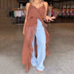 What should I wear tomorrow? Women's  Layered Ruffle Slit Hem Camisole Tunic