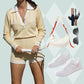 💕What should I wear tomorrow?💕Fashion Long Sleeve Knit V-Neck Short Jumpsuit