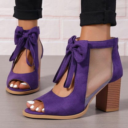 🎁What should I wear tomorrow?✨Women’s Bow Open-Toe Chunky Heel Sandals