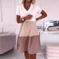 What should I wear tomorrow?💕 Women’s Elegant Color Block V-Neck Long Dress
