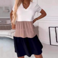 What should I wear tomorrow?💕 Women’s Elegant Color Block V-Neck Long Dress