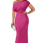 Women's Elegant Solid Color Strapless Slim Long Dresses