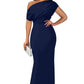 Women's Elegant Solid Color Strapless Slim Long Dresses