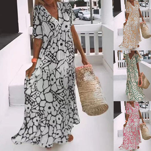💖What should I wear tomorrow?🎁Summer new short sleeved printed dress