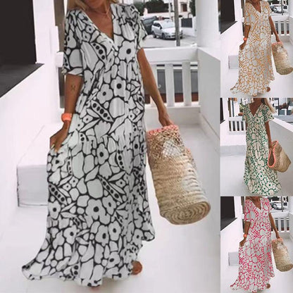 💖What should I wear tomorrow?🎁Summer new short sleeved printed dress