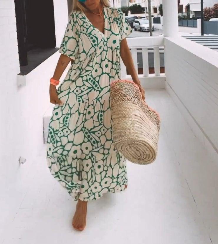 💖What should I wear tomorrow?🎁Summer new short sleeved printed dress
