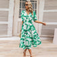 Women's V-neck Printed Casual Dress
