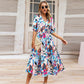 Women's V-neck Printed Casual Dress