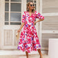 Women's V-neck Printed Casual Dress