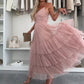 👗What should I wear tomorrow?✨New Style Women’s Elegant Spaghetti Strap Tiered Tulle Maxi Dress🌷