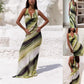 🌸What should I wear tomorrow?🌸💃Women's Sexy Printed Backless Halter Maxi Dress