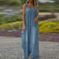 Women's Loose Wide-Leg Jumpsuit with Pockets