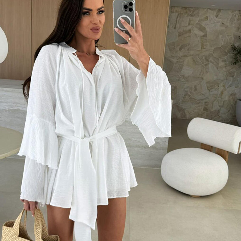 Women's Solid Color Loose Mini Dress