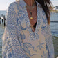 Live By Water Unique Print Tassle Shirt and Elastic Waist Shorts Set