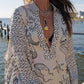 Live By Water Unique Print Tassle Shirt and Elastic Waist Shorts Set