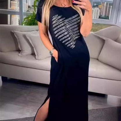 ✨Hot Sale 50% Off🌸Long T-Shirt Dress with Side Slits