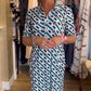 Shirt Collar Geometric Pattern Short-Sleeve Dress