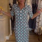 Shirt Collar Geometric Pattern Short-Sleeve Dress