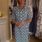 Shirt Collar Geometric Pattern Short-Sleeve Dress