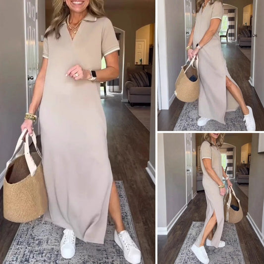 Women's T-Shirt Maxi Dress with Side Split