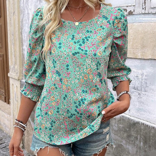 What should I wear tomorrow？🌿Women's Casual Printed Round Neck Top