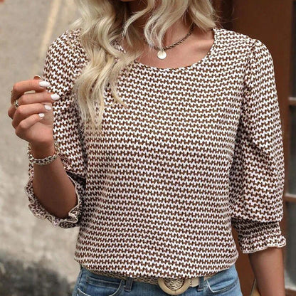 What should I wear tomorrow？🌿Women's Casual Printed Round Neck Top