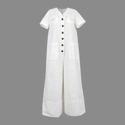 Women's Fashion V-Neck Loose Jumpsuit