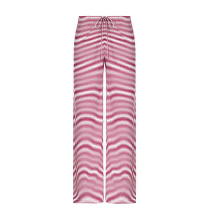 Loose and Casual Low-Waist Striped Pants