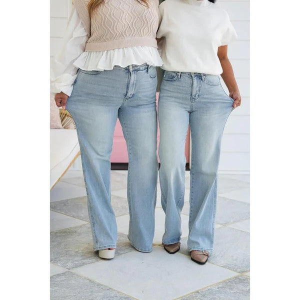 Women's Vintage High Waist Straight Leg Jeans