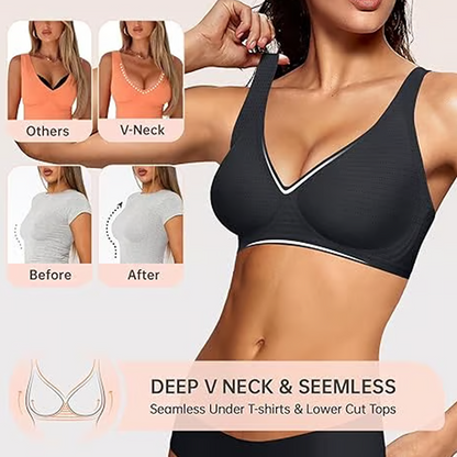 ✨ BUY 1 GET 1 FREE✨Seamless push-up bra with deep V-neck and no underwire