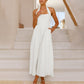 🎉Hot Sale💃Women's Square Neck Slimming Waist Hanging Neck Backless Dresses