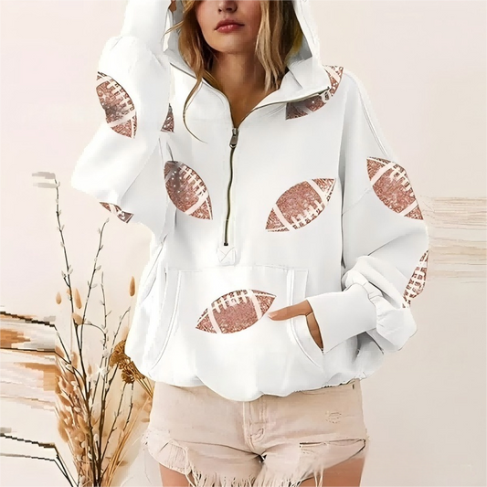 Women's Sequined Patchwork Hoodie