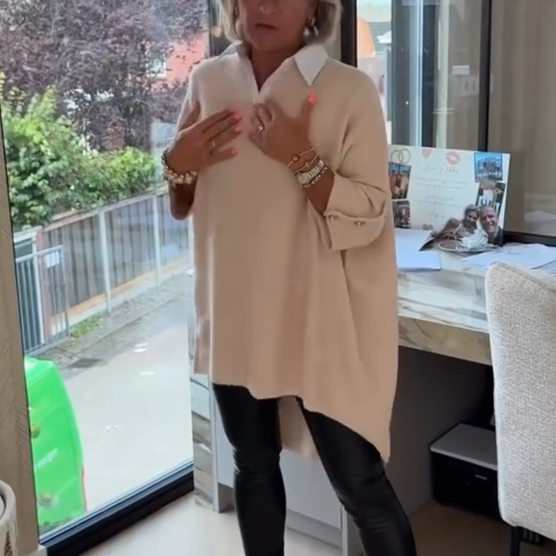 🍂 Autumn Limited-Time🔥 Women's Long-Sleeve Top with Shirt Collar