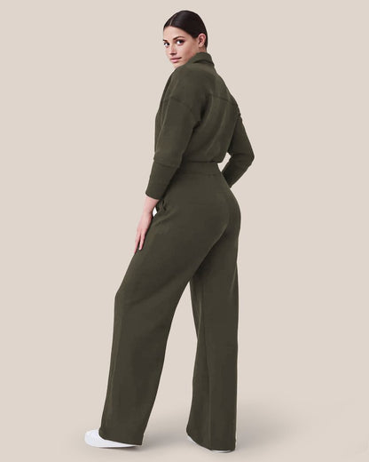 🔥Limited-time offer-Long Sleeve Wide Leg Jumpsuit