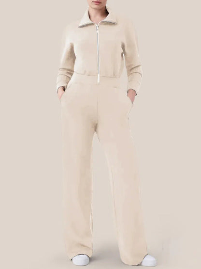 🔥Limited-time offer-Long Sleeve Wide Leg Jumpsuit