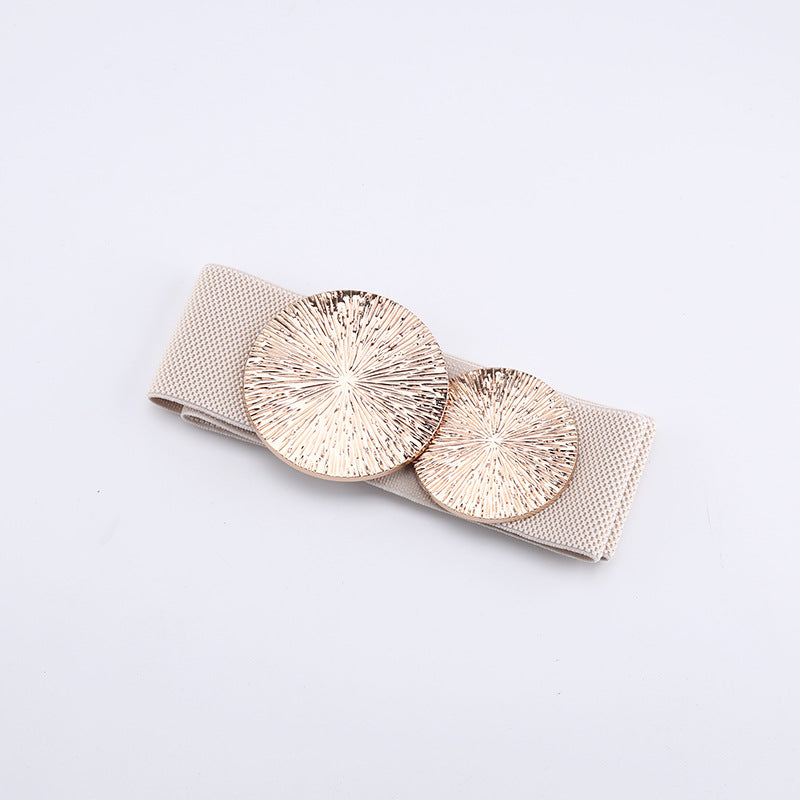 Women's Vintage Gold Buckle High Elastic Belt🎁