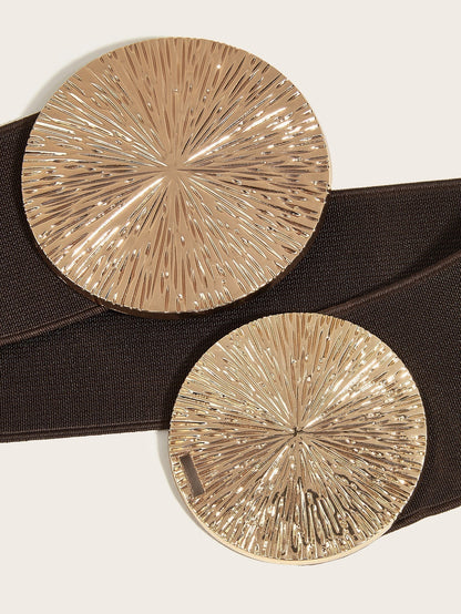 Women's Vintage Gold Buckle High Elastic Belt🎁