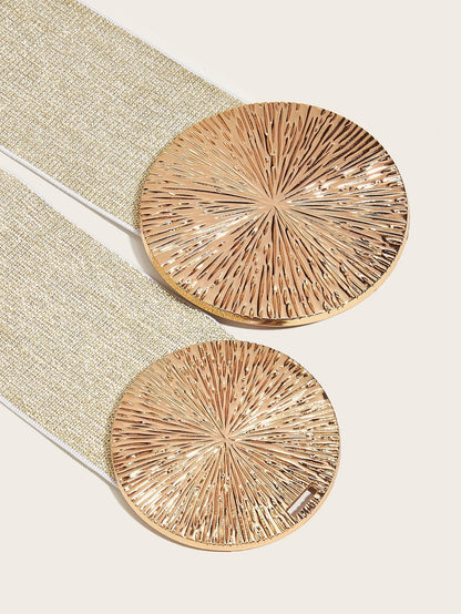 Women's Vintage Gold Buckle High Elastic Belt🎁