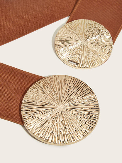 Women's Vintage Gold Buckle High Elastic Belt🎁