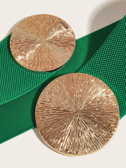 Women's Vintage Gold Buckle High Elastic Belt🎁