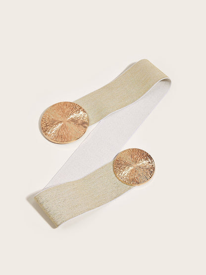 Women's Vintage Gold Buckle High Elastic Belt🎁