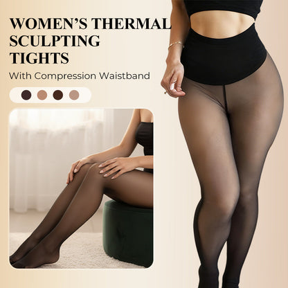 🔥LAST DAY Hot Sale 50% OFF🔥Women’s Thermal Sculpting Tights With Compression Waistband