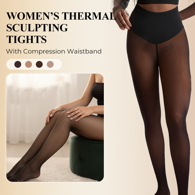 🔥LAST DAY Hot Sale 50% OFF🔥Women’s Thermal Sculpting Tights With Compression Waistband