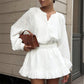 Women's Embroidered Smocked-Waist Mini Dress