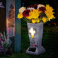 Solar LED Grave Vase with Ground Spike for Cemetery Headstones – Memorial Flower Holder