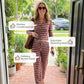 Women's Striped Knit Top & Pants 2-Piece Set
