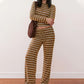 Women's Striped Knit Top & Pants 2-Piece Set